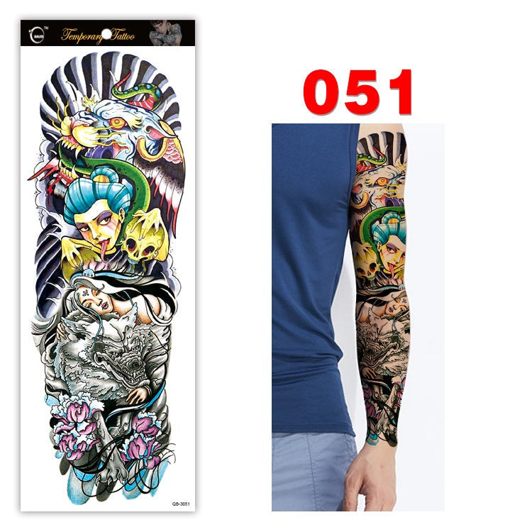 Full arm tattoo sticker color tattoo sticker waterproof tattoo sticker 051