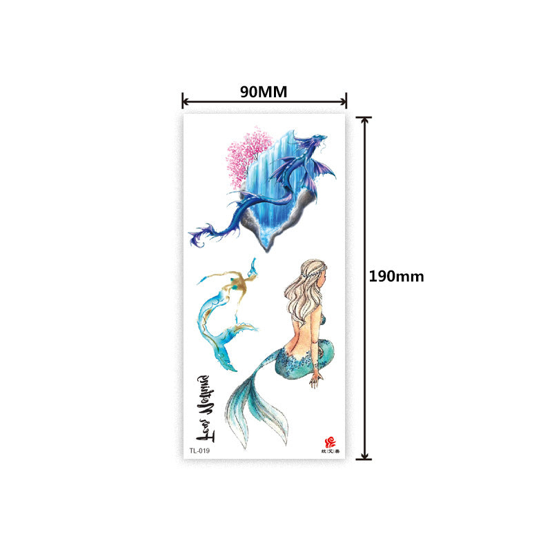 Colorful Half Arm Tattoo Sticker (90mm*190mm) 019