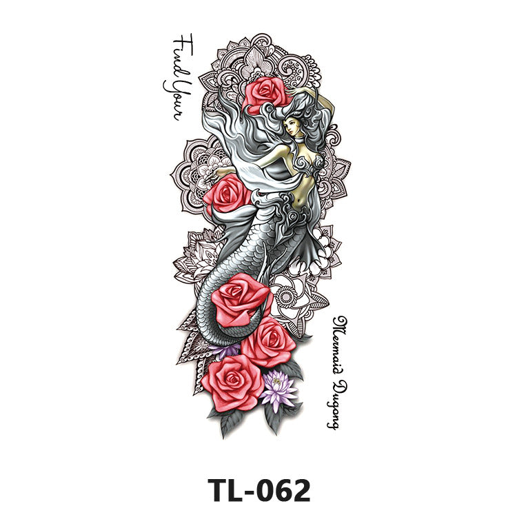 Colorful Half Arm Tattoo Sticker (90mm*190mm) 062