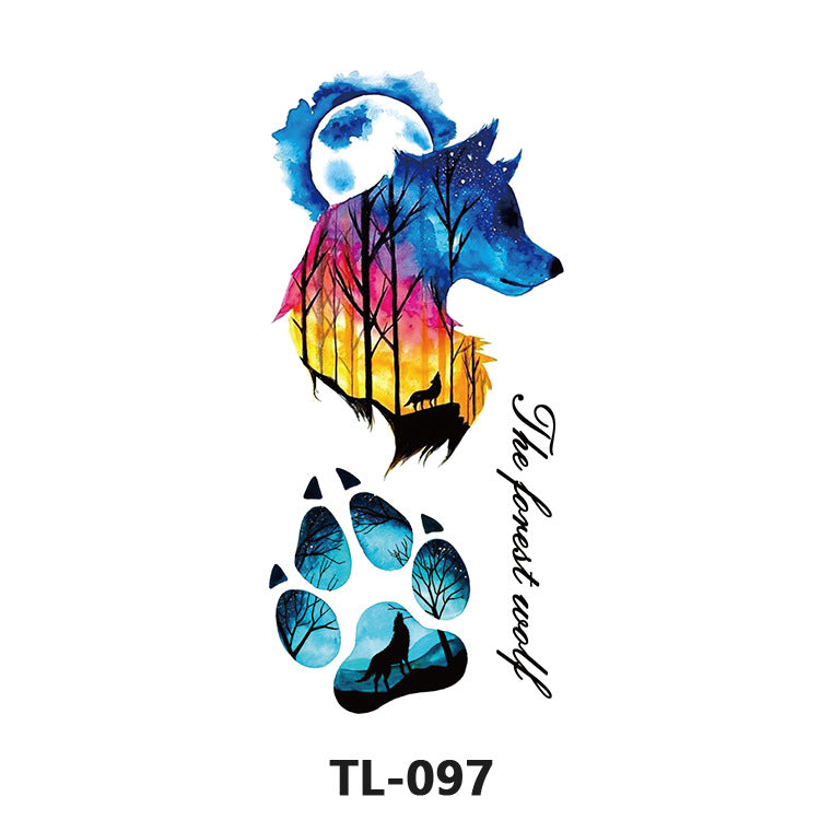 Colorful Half Arm Tattoo Sticker (90mm*190mm) 097