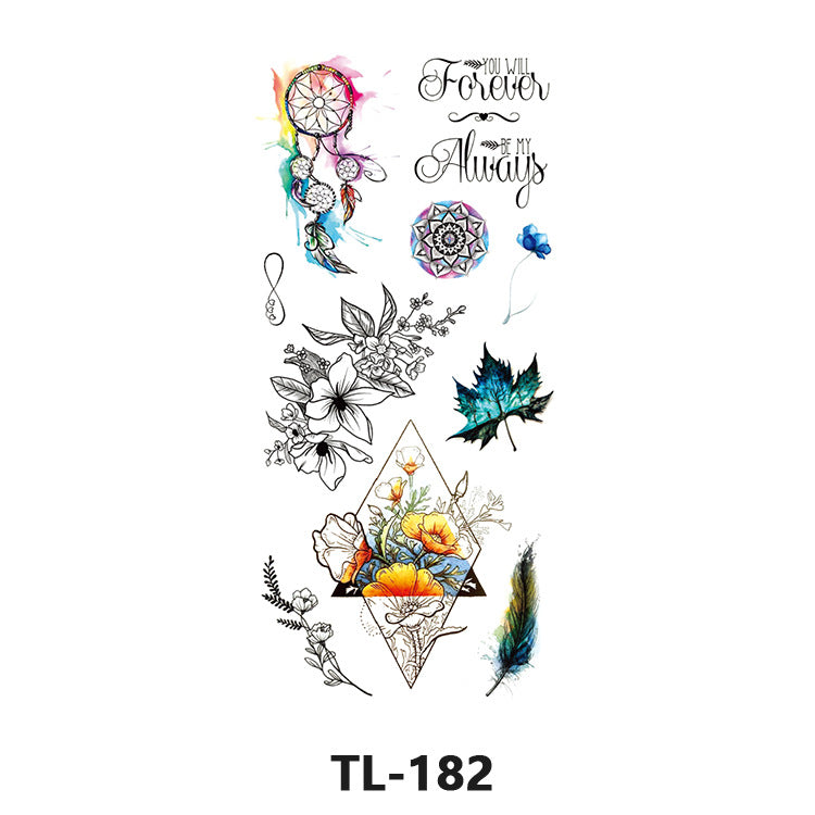 Colorful Half Arm Tattoo Sticker (90mm*190mm) 182